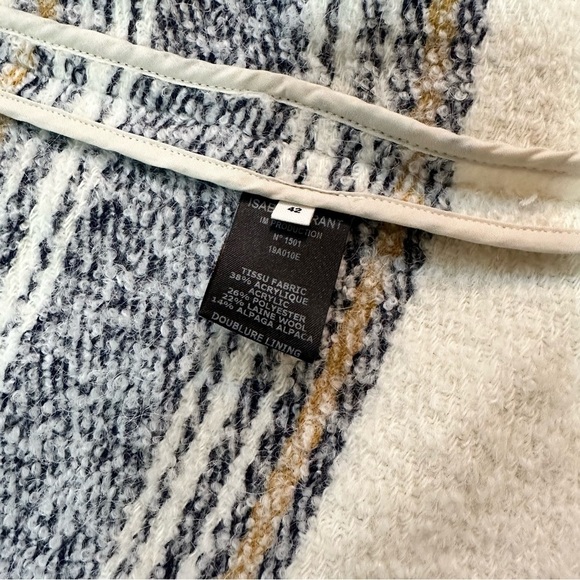 ISABEL MARANT Faby Striped Wool-Alpaca Long Coat NEW 42 - Picture 12 of 14